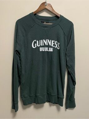 Guinness Forest Green Long Sleeve Tee with White Logo Men Women XXL
